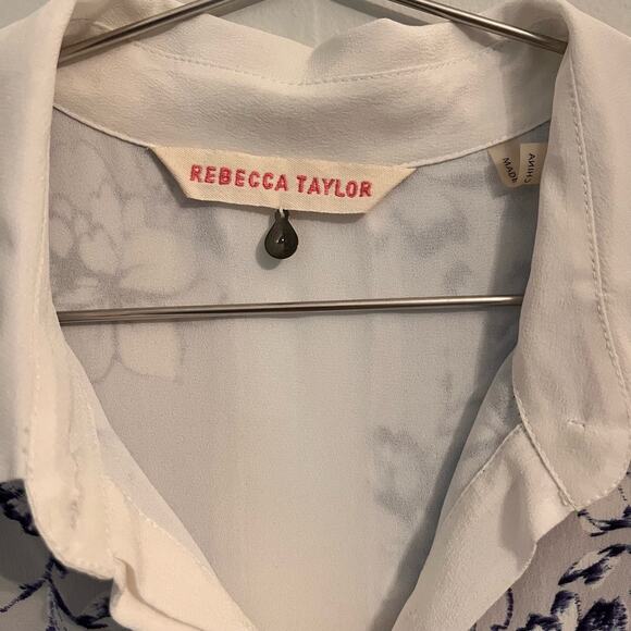 Rebecca Taylor Womens Purple Silk Floral Sleeveless Shirt Dress 4 - Picture 5 of 8